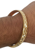 Two Tone Kara Silver Gold Plated XX Cross Design Bangle Hindu Sikh Singh Kaur U4R Bracelet Unisex Kada