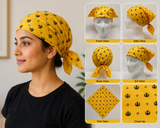 Sikh Punjabi Yellow Khalsa Khanda bandana Head Wrap Gear Rumal Handkerchief