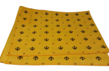 Sikh Punjabi Yellow Khalsa Khanda bandana Head Wrap Gear Rumal Handkerchief