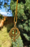 Sikh Khanda pendant with Rhinestones Stunning 24ct Gold Plated Khalsa Necklace Legend Unisex Gift