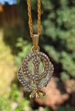 Sikh Khanda pendant with Rhinestones Stunning 24ct Gold Plated Khalsa Necklace Legend Unisex Gift
