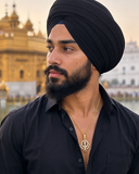Sikh Khanda pendant with Rhinestones Stunning 24ct Gold Plated Khalsa Necklace Legend Unisex Gift
