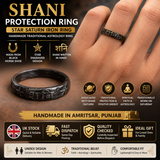 Shani Protection Ring Star Saturn Iron Horse Shoe Black Chala Astrology O14G NEW