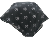 Black Khanda Rumal Sikh Temple Head Cover Cotton Bandana Head Wrap Black Khalsa