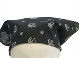 Black Khanda Rumal Sikh Temple Head Cover Cotton Bandana Head Wrap Black Khalsa