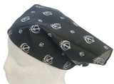 Black Khanda Rumal Sikh Temple Head Cover Cotton Bandana Head Wrap Black Khalsa