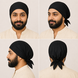 Black Sikh Rumal Head Wrap Bandana Punjabi Cotton Head Cover Roomal New Unisex UK