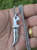 Sikh Kirpan Pendant Necklace Steel Khanda Singh Gold or Silver Plated Sikh Gift Punjabi AAA Travel Size Mini Siri Sahib