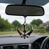 Large Khanda Stainless Steel Sikh Pendant Car Mirror Hanging Ornament SS NEW ☬