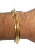 Pure Brass Kara Sikh Kada 22ct Gold Look Smooth Collar Bangle Singh Kaur K8G Bracelet