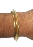 Pure Brass Kara Sikh Kada 22ct Gold Look Smooth Collar Bangle Singh Kaur K8G Bracelet