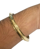 Pure Brass Kara Sikh Kada 22ct Gold Look Smooth Collar Bangle Singh Kaur K8G Bracelet