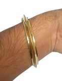 Pure Brass Kara Sikh Kada 22ct Gold Look Smooth Collar Bangle Singh Kaur K8G Bracelet