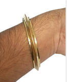 Pure Brass Kara Sikh Kada 22ct Gold Look Smooth Collar Bangle Singh Kaur K8G Bracelet