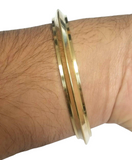Pure Brass Kara Sikh Kada 22ct Gold Look Smooth Collar Bangle Singh Kaur K8G Bracelet