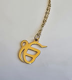 ੴ  Ek Onkar Pendant Stainless Steel Sikh Necklace Gold or Silver colour S21 Gift Unisex Singh Kaur