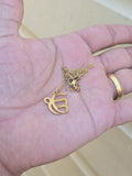 ੴ  Ek Onkar Pendant Stainless Steel Sikh Necklace Gold or Silver colour S21 Gift Unisex Singh Kaur
