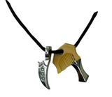 Sikh Kirpan Khanda Comb Pendant dori Necklace Stainless Steel Punjabi khalsa QQ1