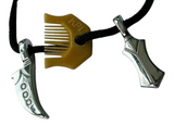 Sikh Kirpan Khanda Comb Pendant dori Necklace Stainless Steel Punjabi khalsa QQ1
