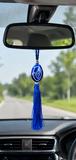 Sikh Ek Onkar Khanda Blue Car Mirror Hanger Punjabi Nazar Shield Pendant Gift RR3