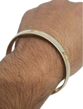 Two Tone Sikh Kara Silver Gold plated Laser Khanda Kada Singh Kaur Bangle Gift P1R Unisex Bracelet