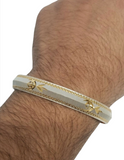 Two Tone Sikh Kara Silver Gold plated Laser Khanda Kada Singh Kaur Bangle Gift P1R Unisex Bracelet