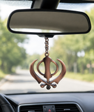 Extra Large Khanda Antique Copper Look Sikh Pendant Car Mirror Hanger Punjabi SS