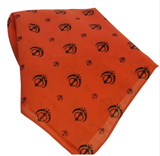 Sikh Rumal Punjabi Bandana Orange Khanda Print Head Wrap Handkerchief Unisex Hankie