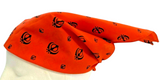 Sikh Rumal Punjabi Bandana Orange Khanda Print Head Wrap Handkerchief Unisex Hankie