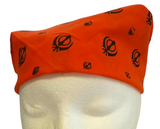 Sikh Rumal Punjabi Bandana Orange Khanda Print Head Wrap Handkerchief Unisex Hankie