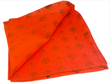 Sikh Rumal Punjabi Bandana Orange Khanda Print Head Wrap Handkerchief Unisex Hankie