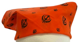 Sikh Rumal Punjabi Bandana Orange Khanda Print Head Wrap Handkerchief Unisex Hankie