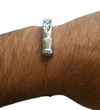Sikh Kara Chunky Silver Look Kada Aluminium Singh Kaur Lightweight Bangle J14R Hindu Bracelet