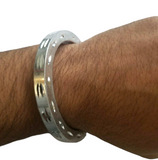 Sikh Kara Chunky Silver Look Kada Aluminium Singh Kaur Lightweight Bangle J14R Hindu Bracelet