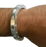 Sikh Kara Chunky Silver Look Kada Aluminium Singh Kaur Lightweight Bangle J14R Hindu Bracelet