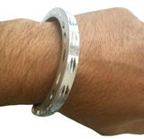 Sikh Kara Chunky Silver Look Kada Aluminium Singh Kaur Lightweight Bangle J14R Hindu Bracelet