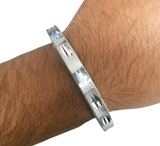 Sikh Kara Chunky Silver Look Kada Aluminium Singh Kaur Lightweight Bangle J14R Hindu Bracelet