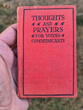 Thoughts and Prayers for Young Communicants Vintage 1920 Christian Book B29 Rare