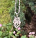 Stainless Steel Lion King Necklace Gold & Silver Plated adjustable Chain Q52R Crown Pendant Unisex