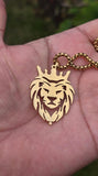 Stainless Steel Lion King Necklace Gold & Silver Plated adjustable Chain Q52R Crown Pendant Unisex