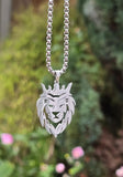 Stainless Steel Lion King Necklace Gold & Silver Plated adjustable Chain Q52R Crown Pendant Unisex