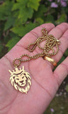 Stainless Steel Lion King Necklace Gold & Silver Plated adjustable Chain Q52R Crown Pendant Unisex