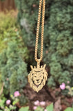 Stainless Steel Lion King Necklace Gold & Silver Plated adjustable Chain Q52R Crown Pendant Unisex