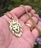 Stainless Steel Lion King Necklace Gold & Silver Plated adjustable Chain Q52R Crown Pendant Unisex
