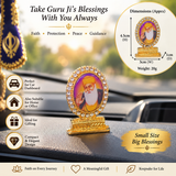 Sikh Dashboard Stand Gold Plated Gems Sikh Gurus Baba Deep Singh Ji Car Display UU4R