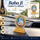 Sikh Dashboard Stand Gold Plated Gems Sikh Gurus Baba Deep Singh Ji Car Display UU4R