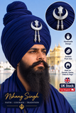 Sarbloh Sikh Chand Tora Brooch Pin Turban Dumala Dastar Patka Singh Handmade BBB