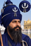 Sarbloh Sikh Chand Tora Brooch Pin Turban Dumala Dastar Patka Singh Handmade BBB