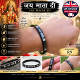 Jai Mata Di Kara Black Stainless Steel Bangle Hindu Kada Rani Durga Maa Bracelet R9 Smooth Flat Kura New Unisex