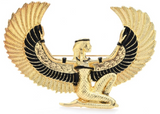 Egyptian Fairy Angel Brooch Gold Plated Vintage Look Royal Pin K23 Egypt Broach Unisex design